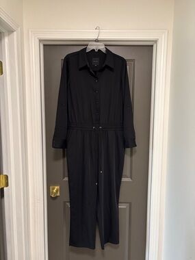 Alex Marie Black Long-Sleeve Button-Front Jumpsuit 12